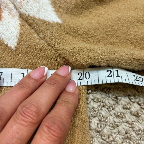 Ladies French‎ Connection Essentials Fair Isle Camel Colored Sweater Size Small - Picture 8 of 9